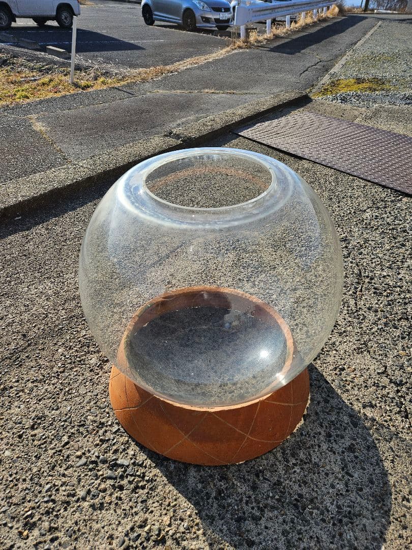 ヴィンテージ ガラスのオブジェ ボトル メダカ鉢 金魚鉢 硝子瓶 レトロ 置物