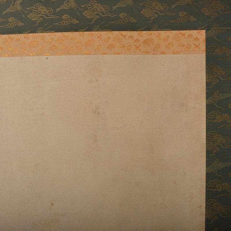掛軸　伊藤若冲筆　水墨画　鶴図　紙本　二重箱　G　R7656B