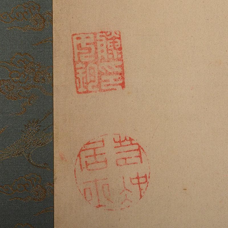 掛軸　伊藤若冲筆　水墨画　鶴図　紙本　二重箱　G　R7656B