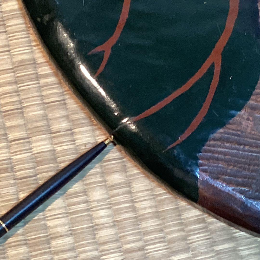 煎茶葉盆　① 煎茶道瓢型漆絵葉盆