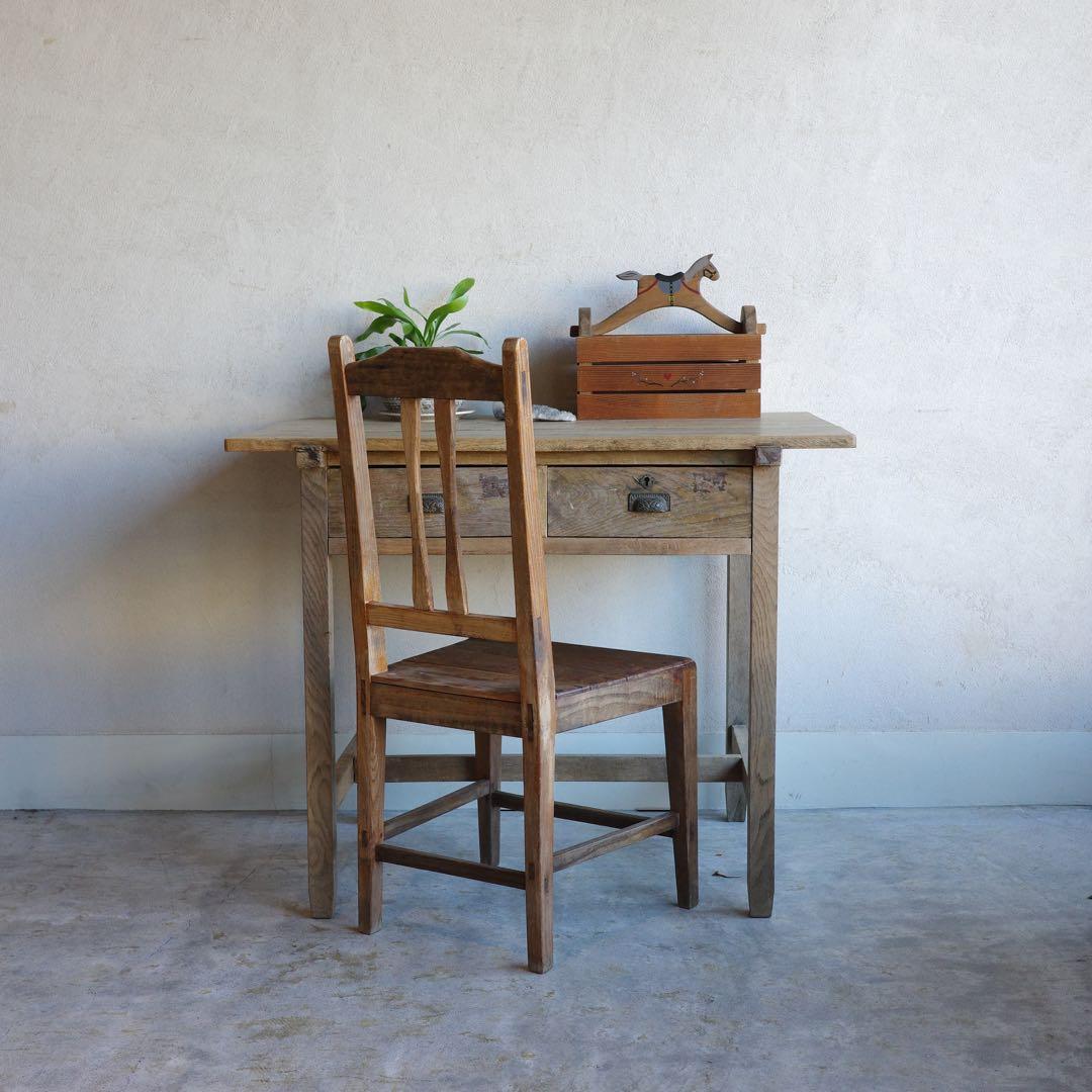 さらにお値下げ致しました！古い作業台　テーブル　引出し２杯　アンティーク