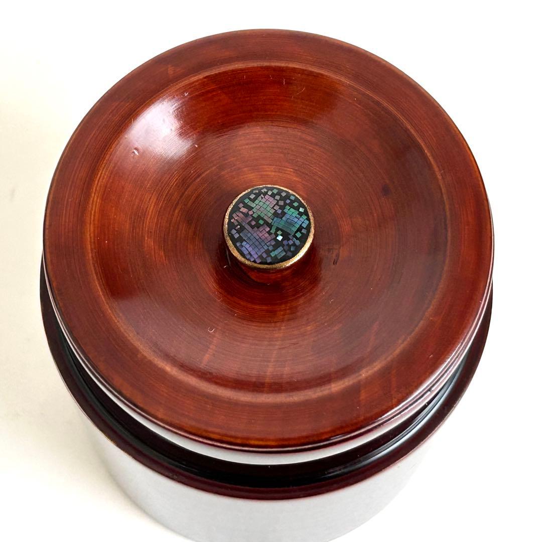 【美品.希少】漆器　茶筒　茶器　茶道具　木製　漆塗り　蒔絵　螺鈿 伝統工芸
