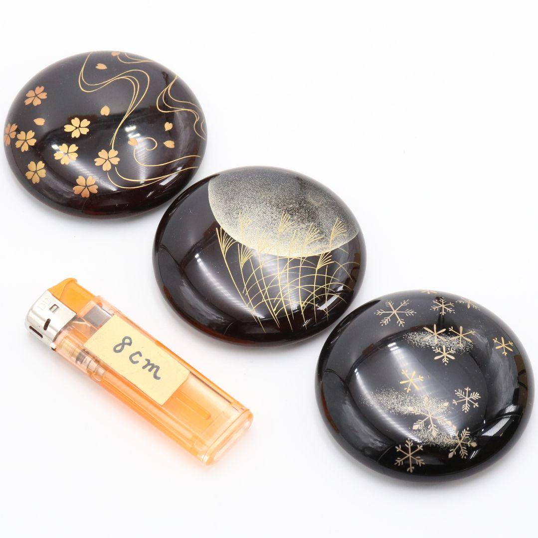 佐々木麗峰作 三詠茶器 雪月花 薄茶器 金輪寺 茶道具 共箱　AP590　NT9