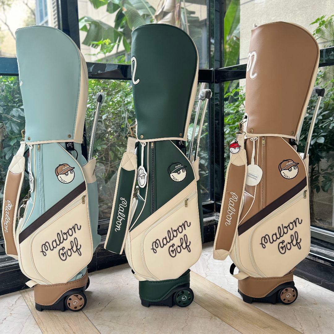 即発送現品限★Malbon Golf キャディバッグ ベージュキャスター付き