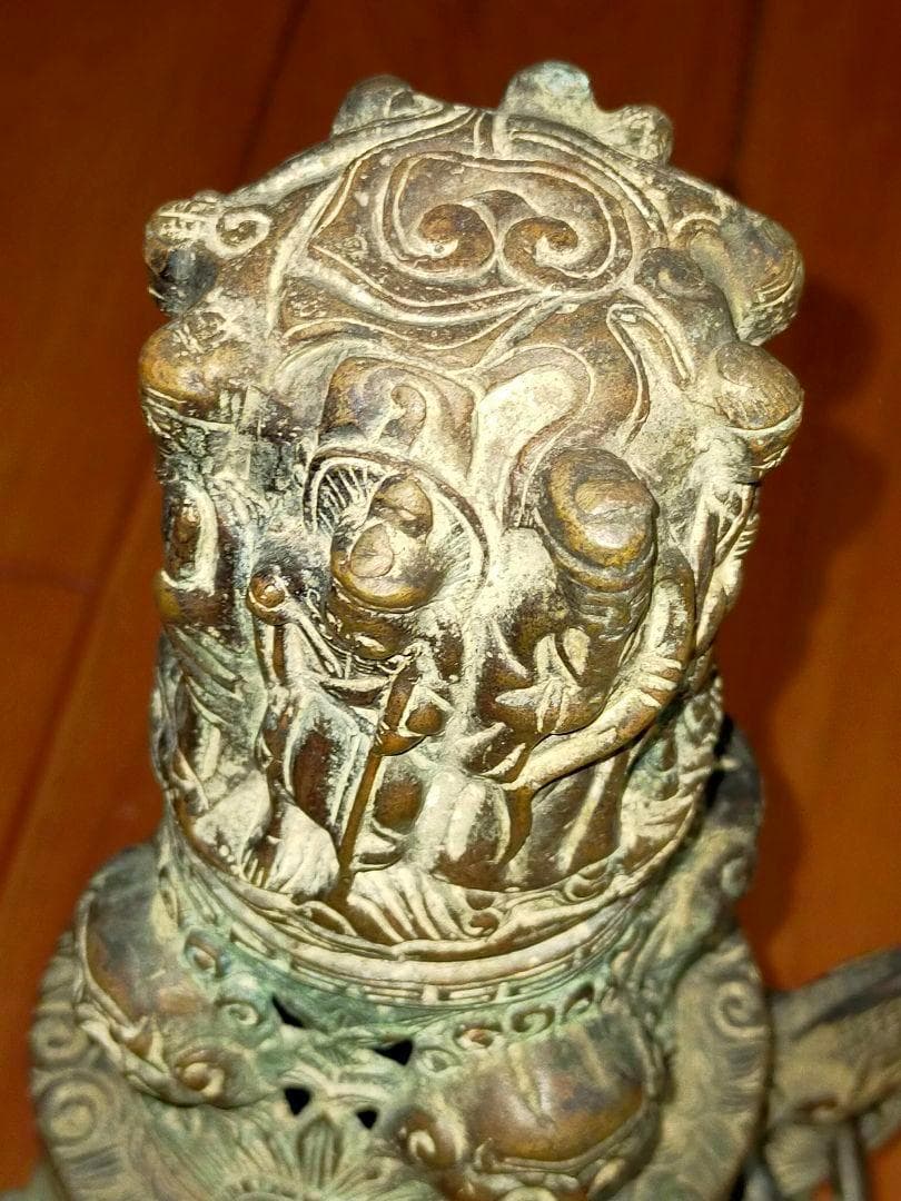 ♥とても古い　銅製　大香炉　在銘　骨董品