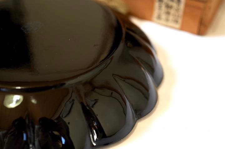螺鈿 漆器 桐鳳凰紋 菓子盆 共箱 二枝鼈甲美術店 盛皿 平皿 飾り皿 骨董