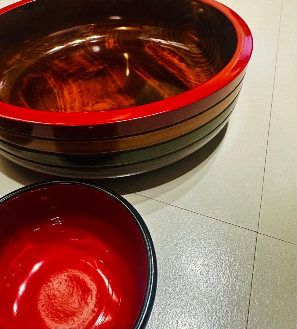 【新品未使用】讃岐彫 香川の漆器『独楽塗（こまぬり）の栞』 鉢1個 椀5個セット