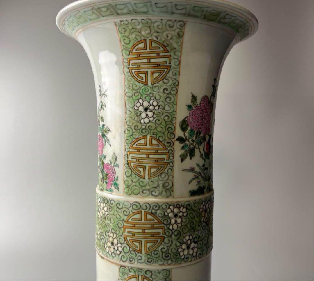 中国 花瓶色絵 粉彩 壺 飾壺 花器