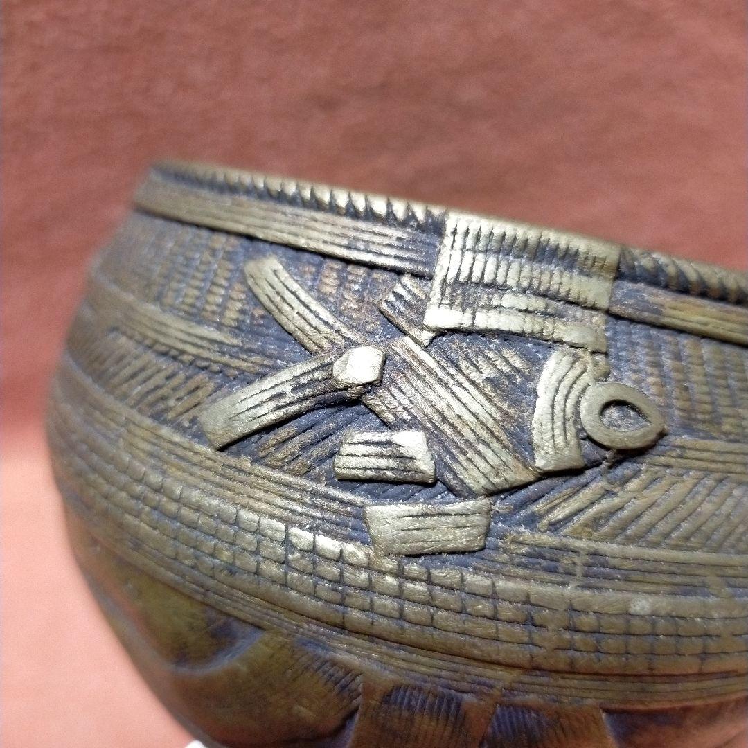 アンティーク オブジェ 物入れ 器 ベンガル地方 希少品 鋳物器 限定品 g6