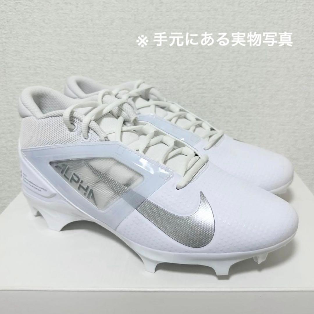 ナイキ 27 アルファメナス プロ アメフト スパイク シューズ 靴 白 g