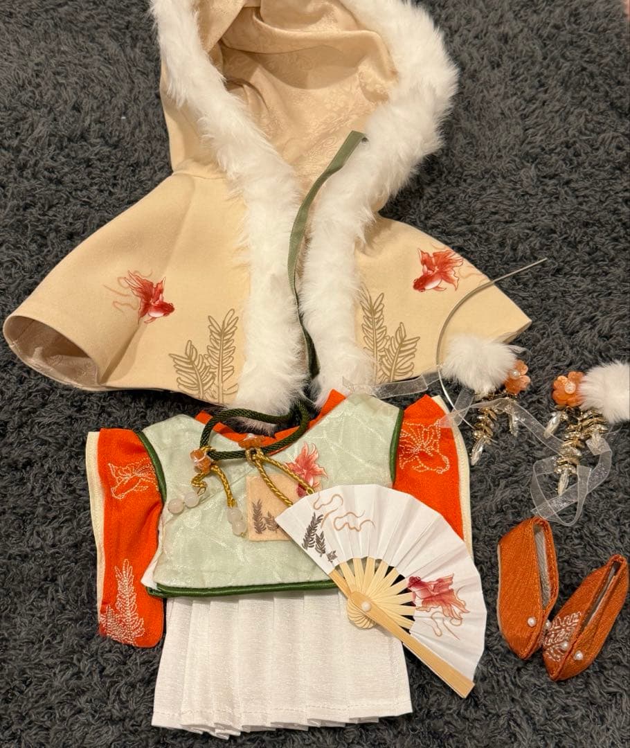 20cm限定着せ替えぬいぐるみ服漢服金魚柄