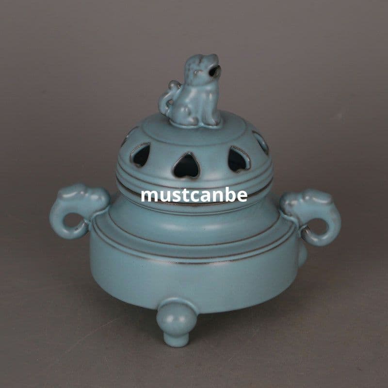 中国 汝窯 青磁 香炉 陶器 陶芸 香道具 仏具 青釉