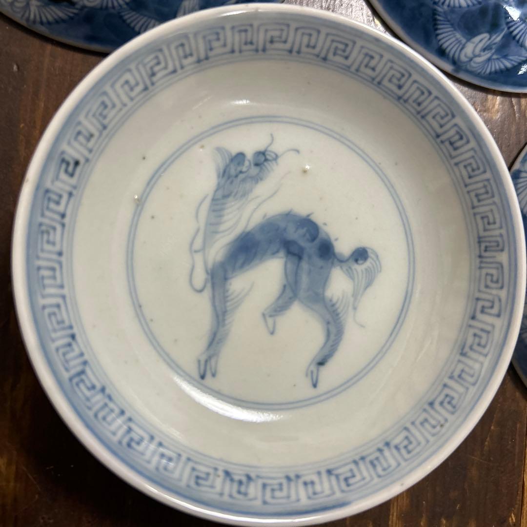 ア*ル様 古伊万里　手描き　江戸期　江戸時代　幕末　骨董品　龍の図　蓋付き　飯碗