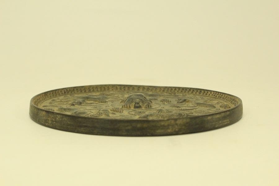 中国美術 古鏡 獣紋鏡 直径13.5cm(ZE404)