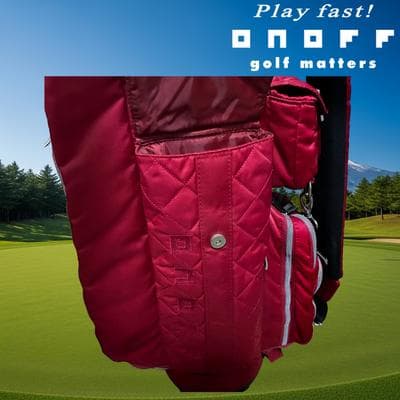 【美品】ONOFF オノフ レディース カート式 キャディバッグ レッド