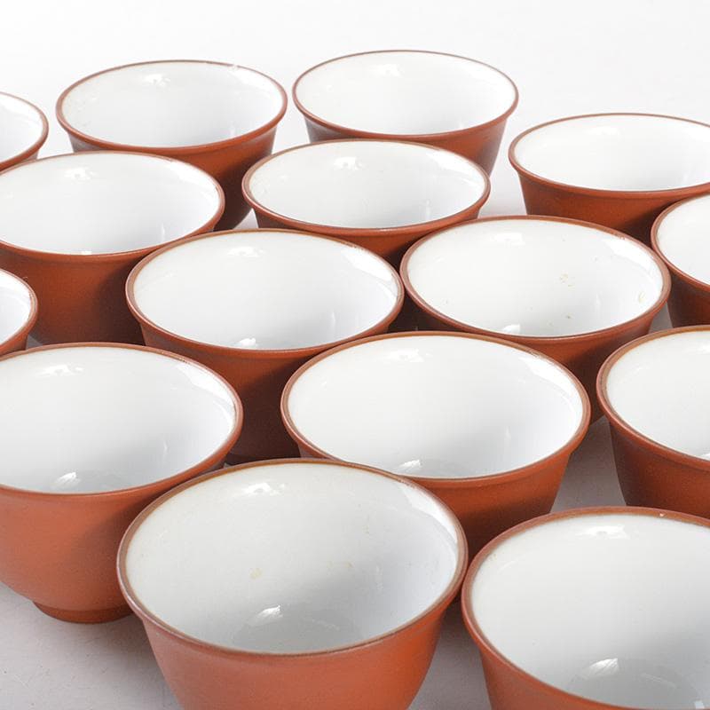 煎茶道具　紫砂　朱泥　内白釉　煎茶碗　二十点まとめて　N　6551