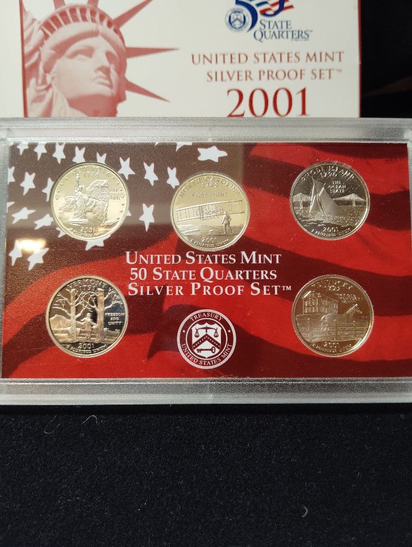 2001年 アメリカ 50州記念銀貨 シルバープルーフセット