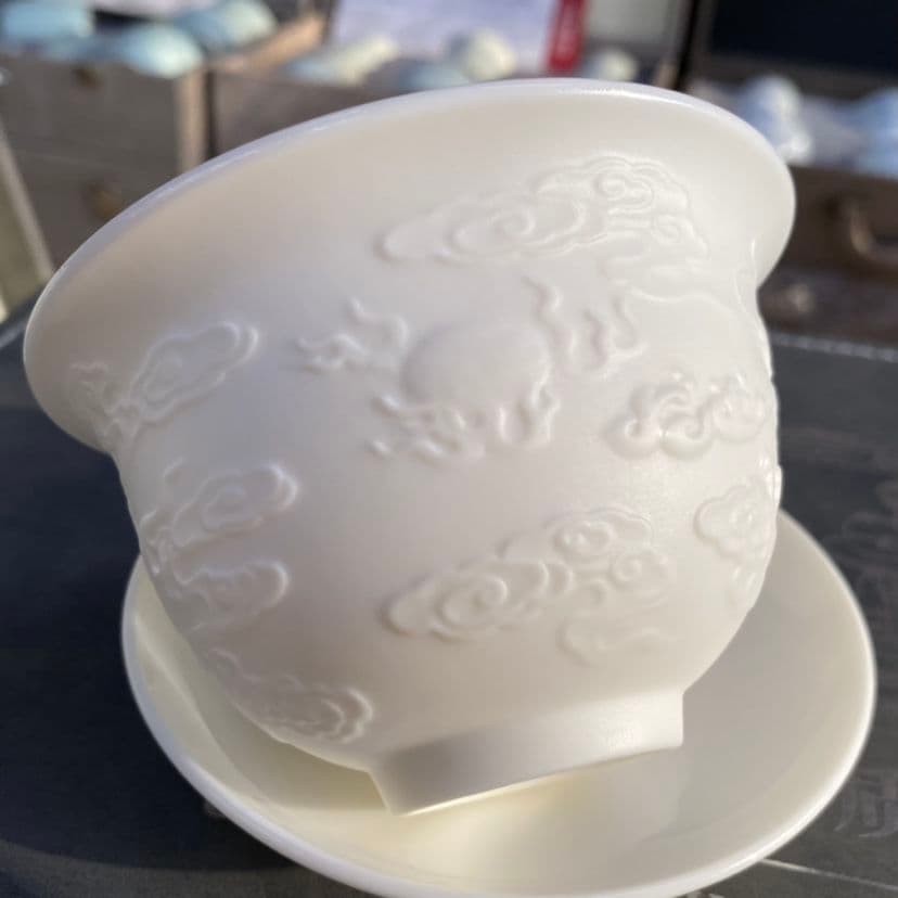 中国茶器 浮彫り龍紋功夫茶器セット 新品未使用