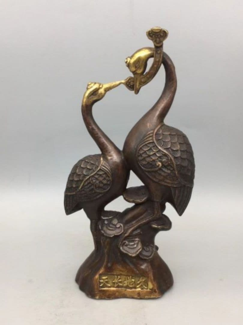 銅器の鶴の 置物 百年好合 如意吉祥 家庭 装飾品 現代工芸品 置物