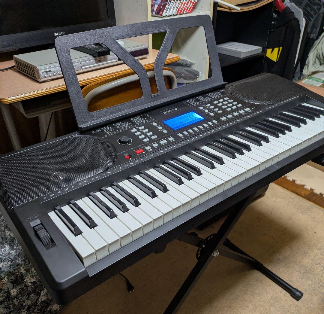 キーボード ONETONE OTK-61 電子ピアノ 61鍵 譜面台 スタンド付
