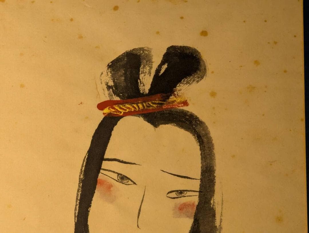 【真作】絵画　日本画6号　美人画　優美な女性表現　インテリアアート　Y145