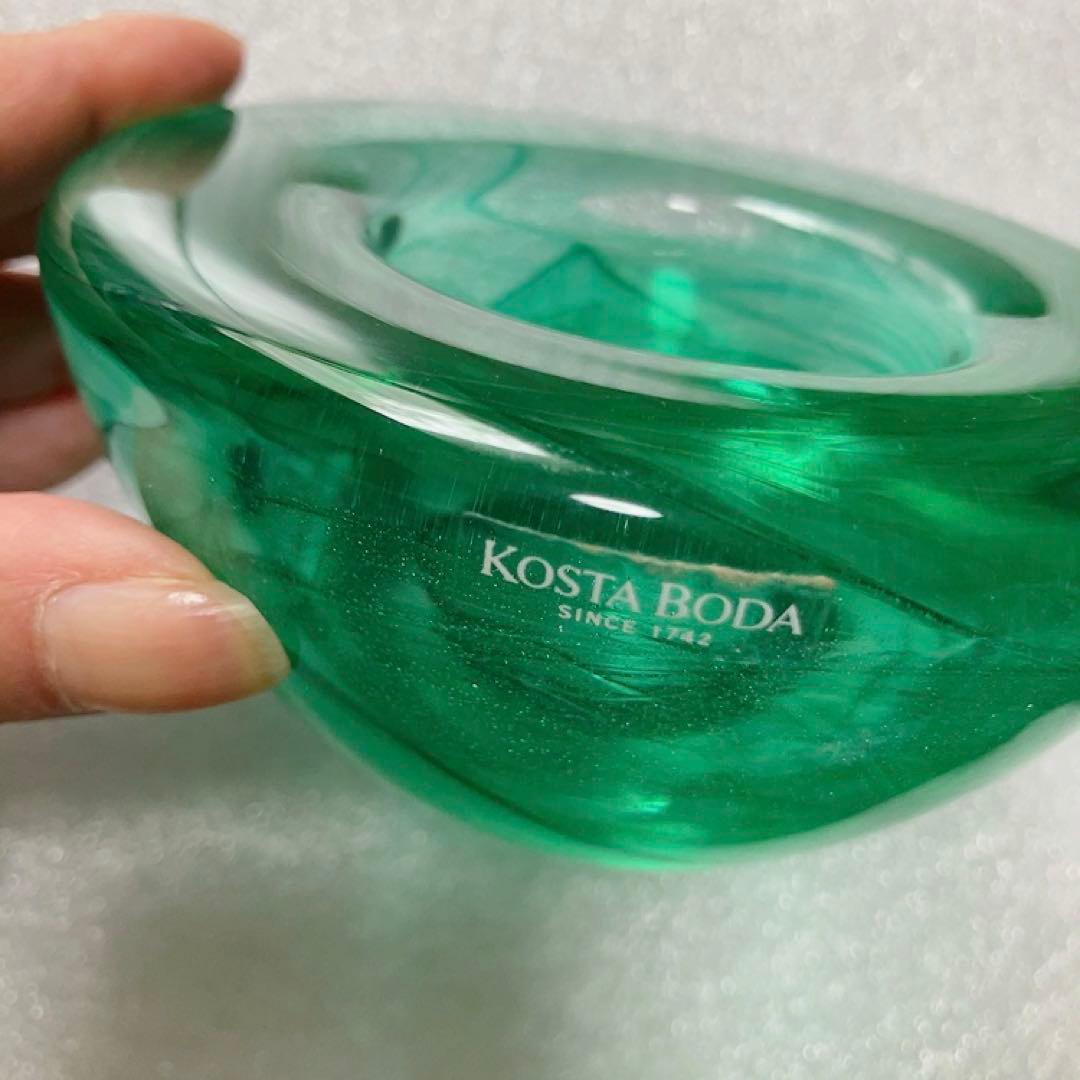 KOSTA BODA ティーライトキャンドルホルダー 多目的ボウル グリーン 緑