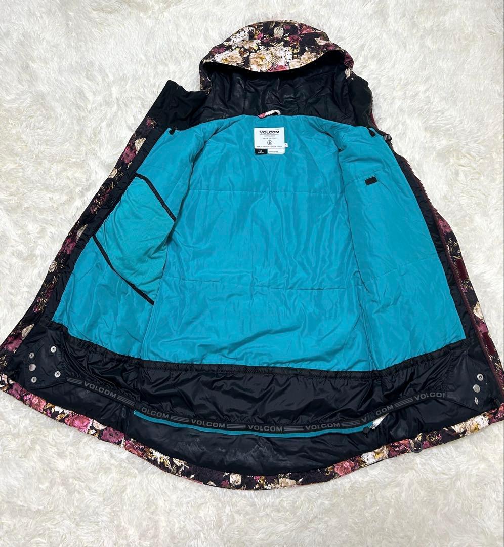 美品　VOLCOM　スノーボードウェア　ジャケット　花柄　M　レディース