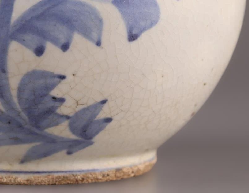 古美術 朝鮮古陶磁器 李朝 白磁 染付 水注 時代物 極上品 初だし品