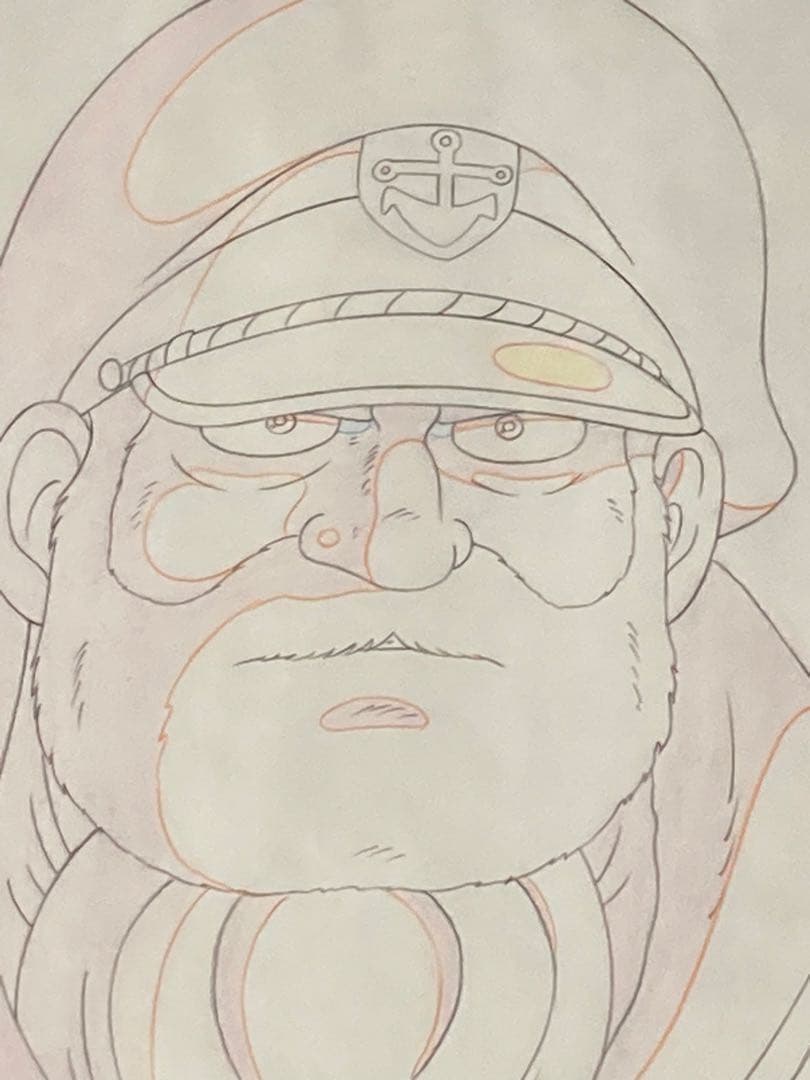 d４６　宇宙戦艦ヤマト大判直筆原画【沖田艦長】保証書・額縁付き