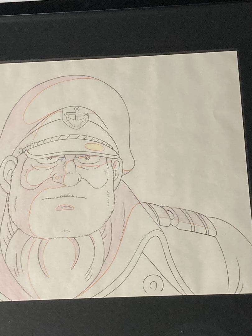d４６　宇宙戦艦ヤマト大判直筆原画【沖田艦長】保証書・額縁付き