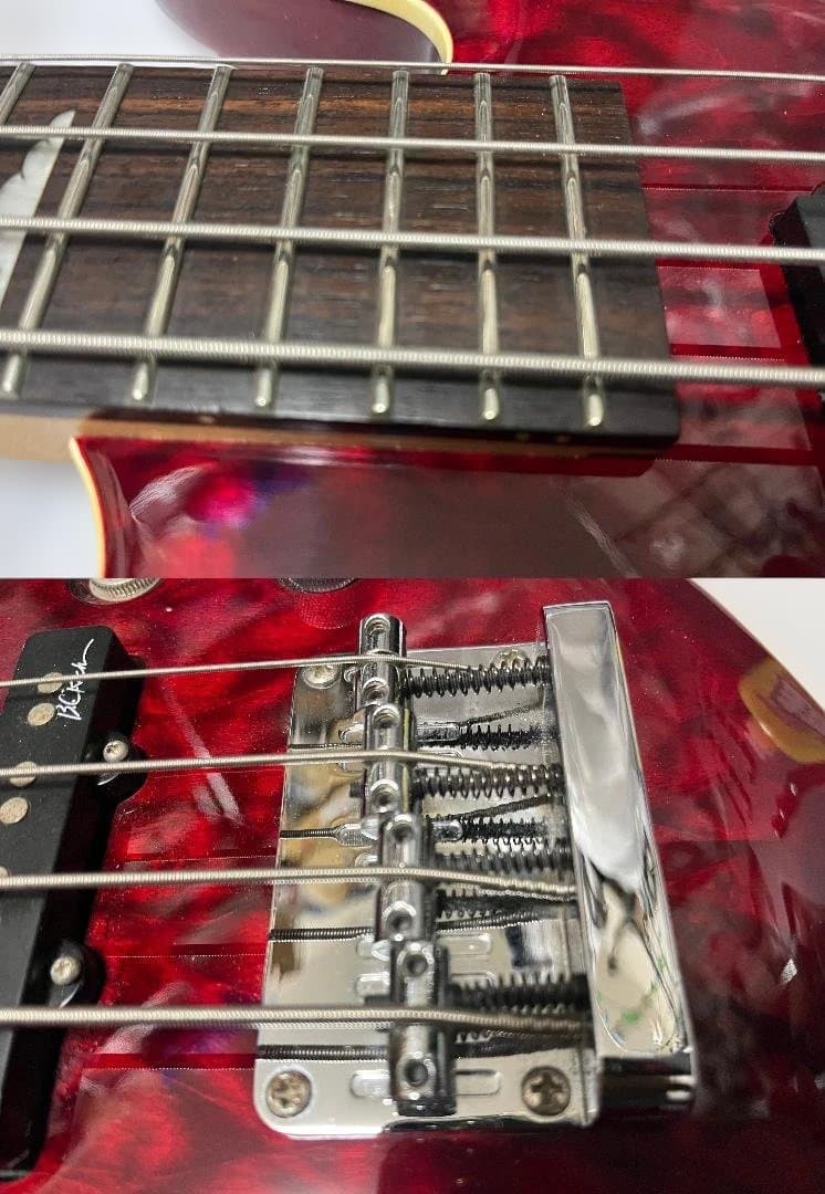 B.C.Rich モッキンバードベース　シースルーレッド　Masterpiece