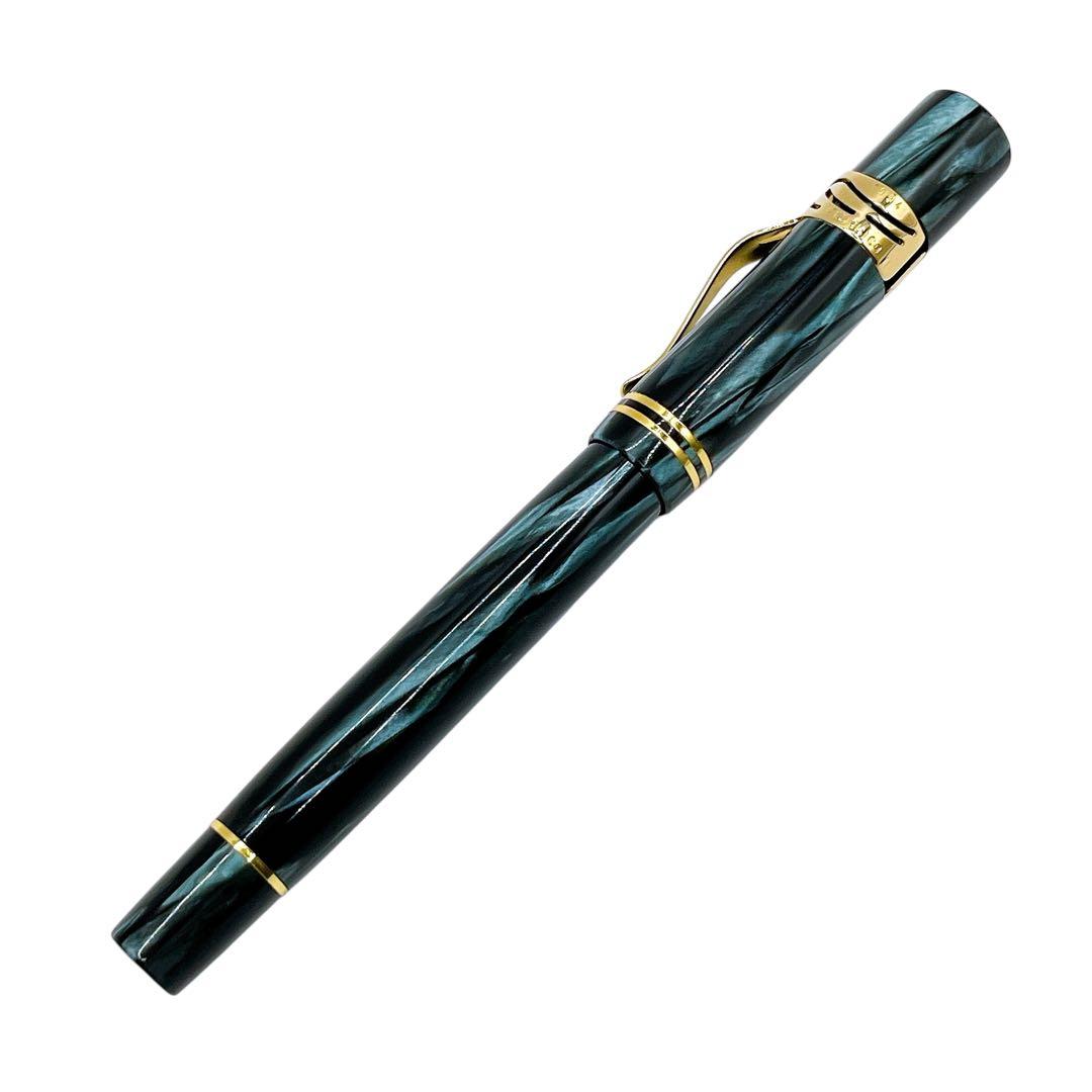 美品 ヴィスコンティ 万年筆 レジン 金 ゴールド 黒 ブラック ユニセックス