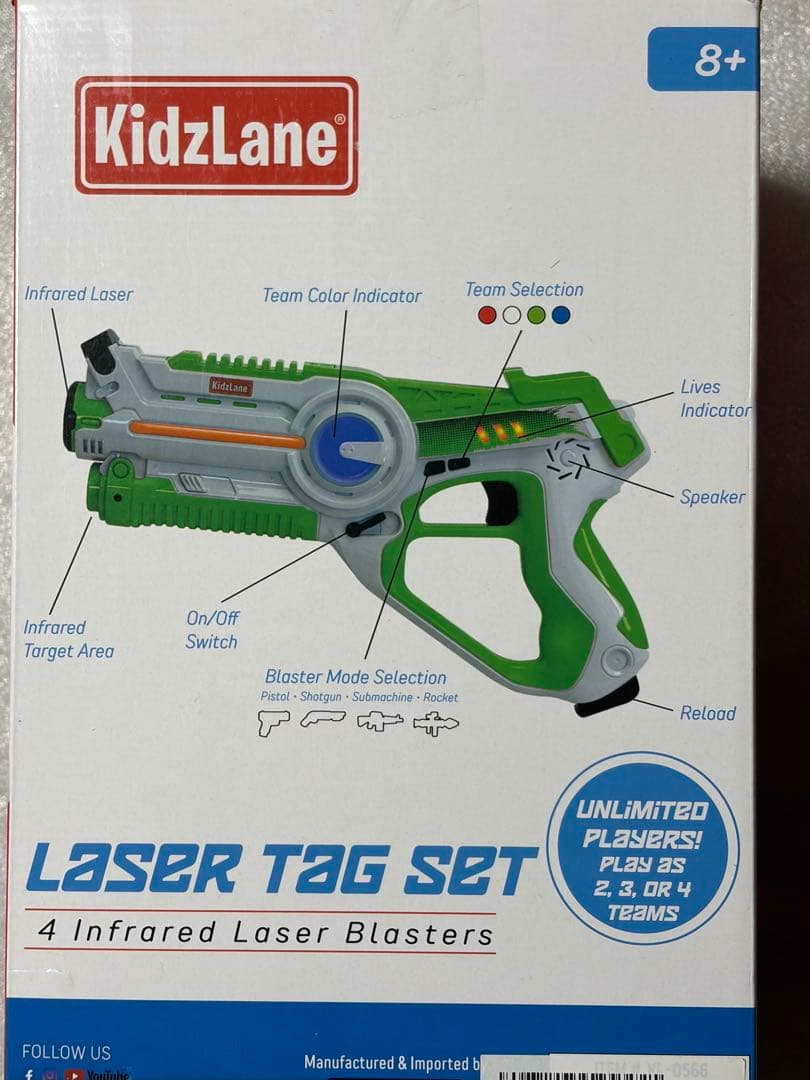 キッズレーン　レーザータグガン　８丁セット
