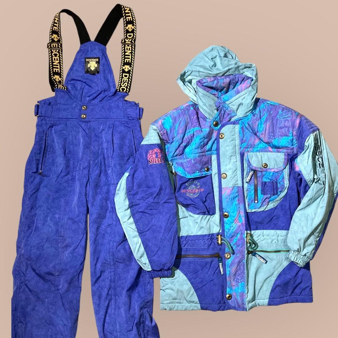 90s デサント DESCENTE スキーウェア　セットアップ　上下　L 日本製