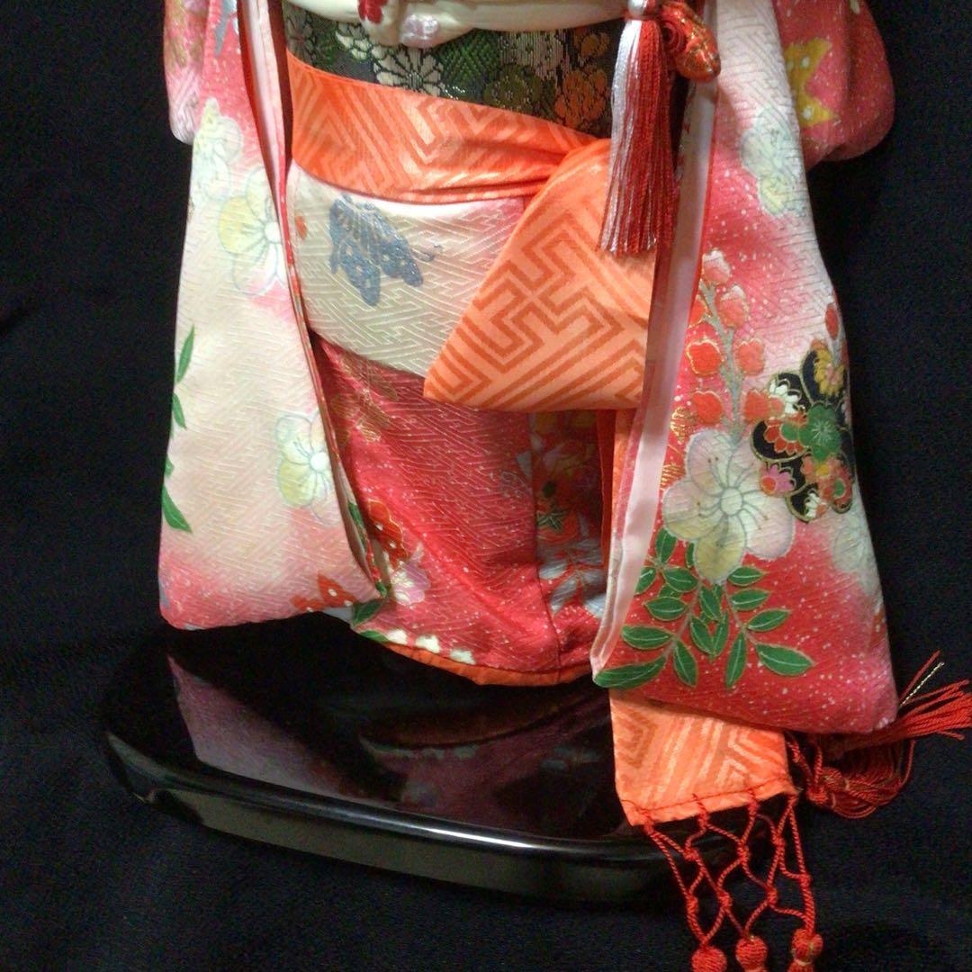 市松人形 ピンクオレンジ着物