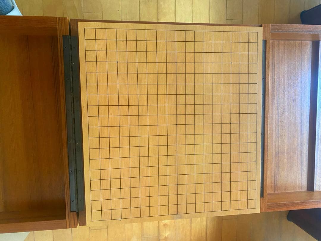 碁石・碁盤セット　卓上囲碁盤対局テーブル　清流　キャスター付き