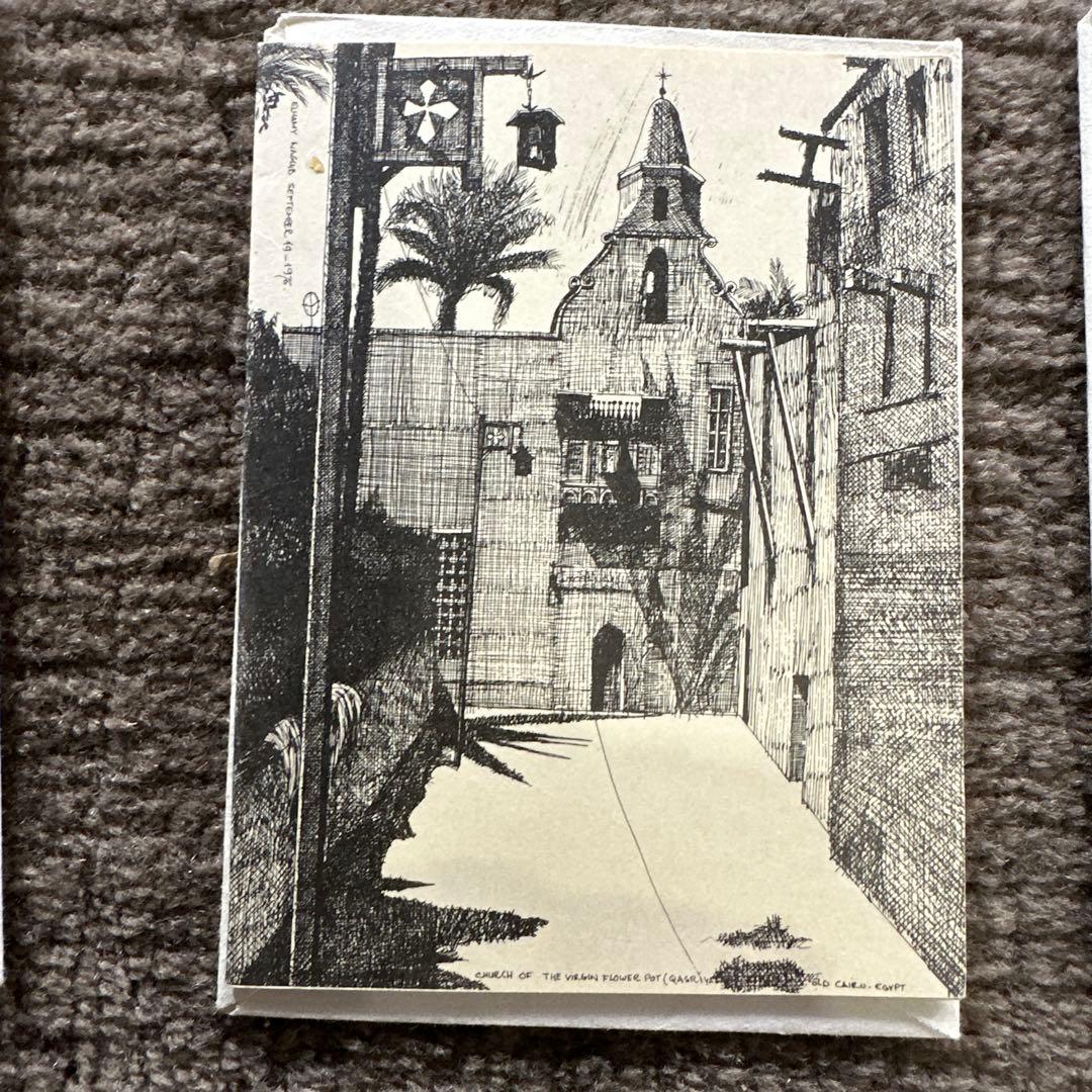 希少 Elhamy Naguib 作 線画 11点 印刷 1970年代 古画