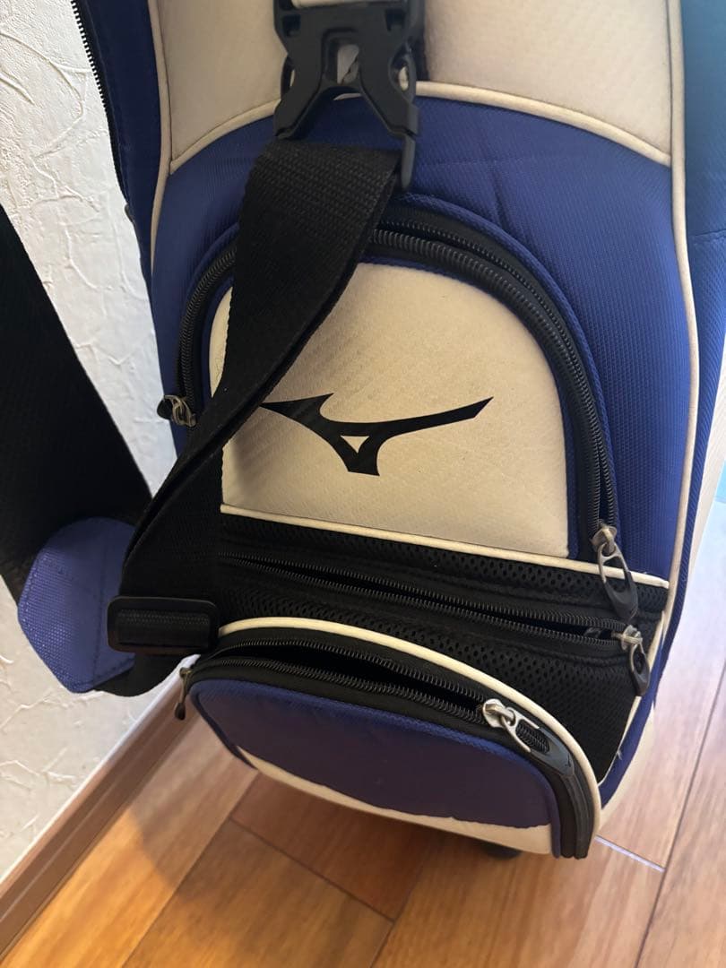 Mizuno キャディバッグ ホワイト/ブルー　おまけ付き
