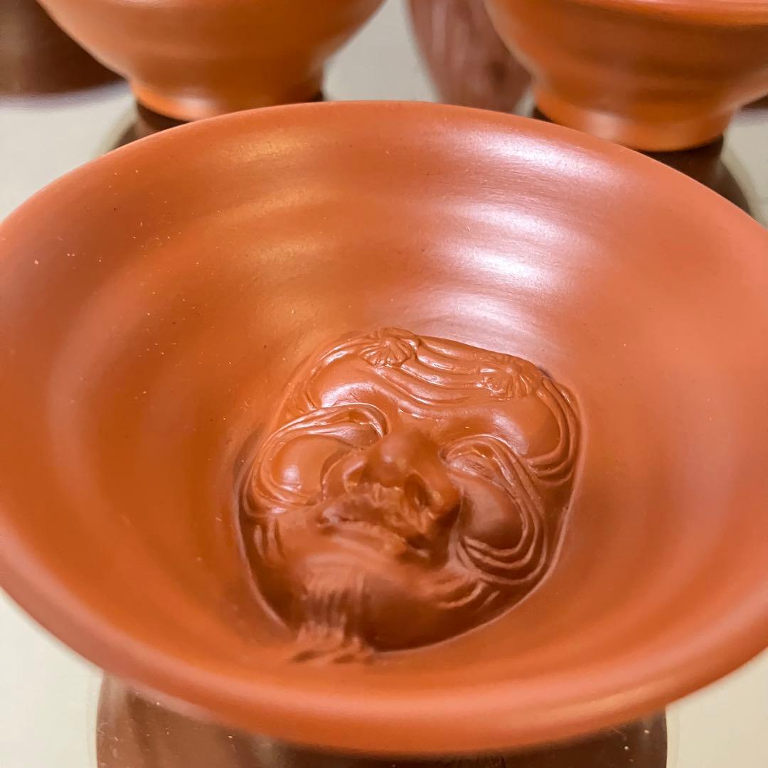 常滑焼 朱泥 酒器揃 『般若』『おかめ』