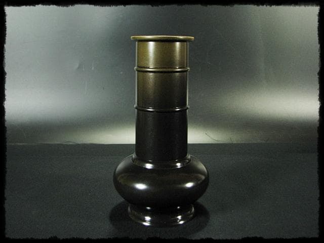 メル84937！唐銅 皆具 一揃 八尾 祥栄 鬼面耳付水指 建水杓立f68