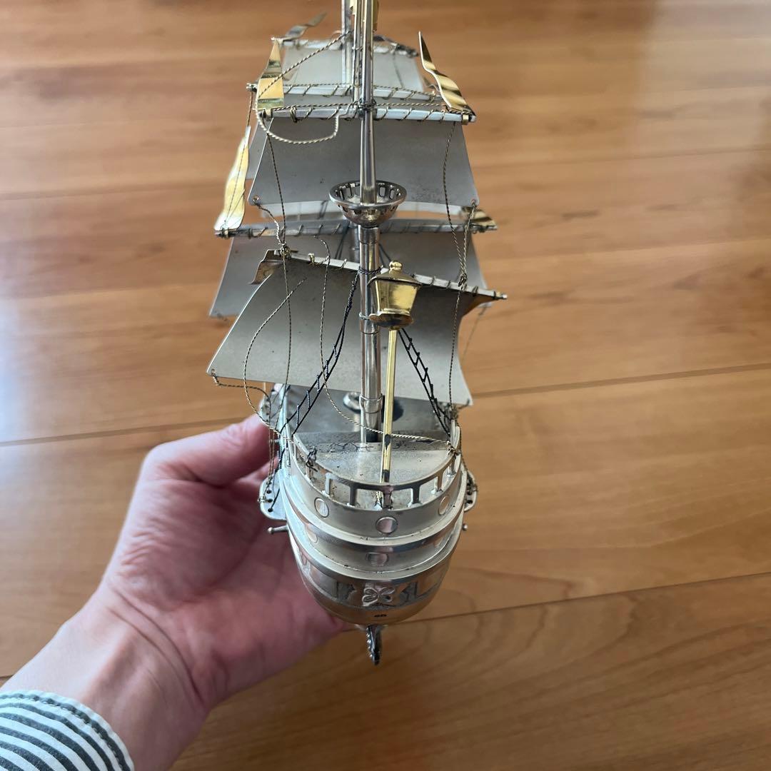 純銀製 置物 ヨット？○○船？ 現状品