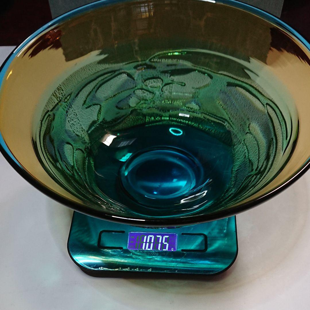 津軽びいどろ 作家物 秋村実作 金彩花入れ 重量約1075g未使用品・美品