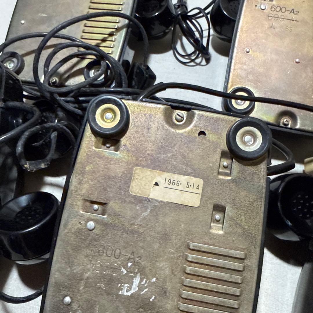 60s 昭和レトロ Japan 黒電話 ダイヤル式電話機 5台まとめ売り セット