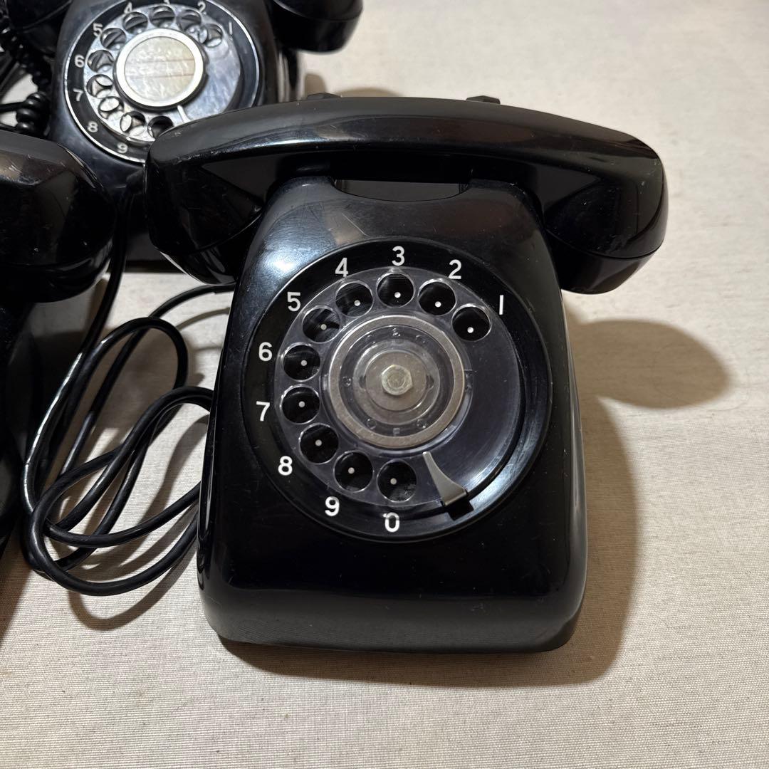 60s 昭和レトロ Japan 黒電話 ダイヤル式電話機 5台まとめ売り セット