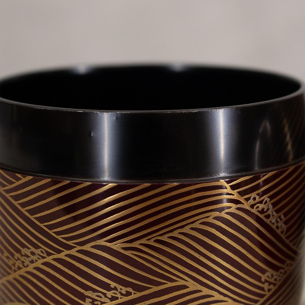 坂下雄峰 波蒔絵 大棗 茶器 茶道具 共布 共箱