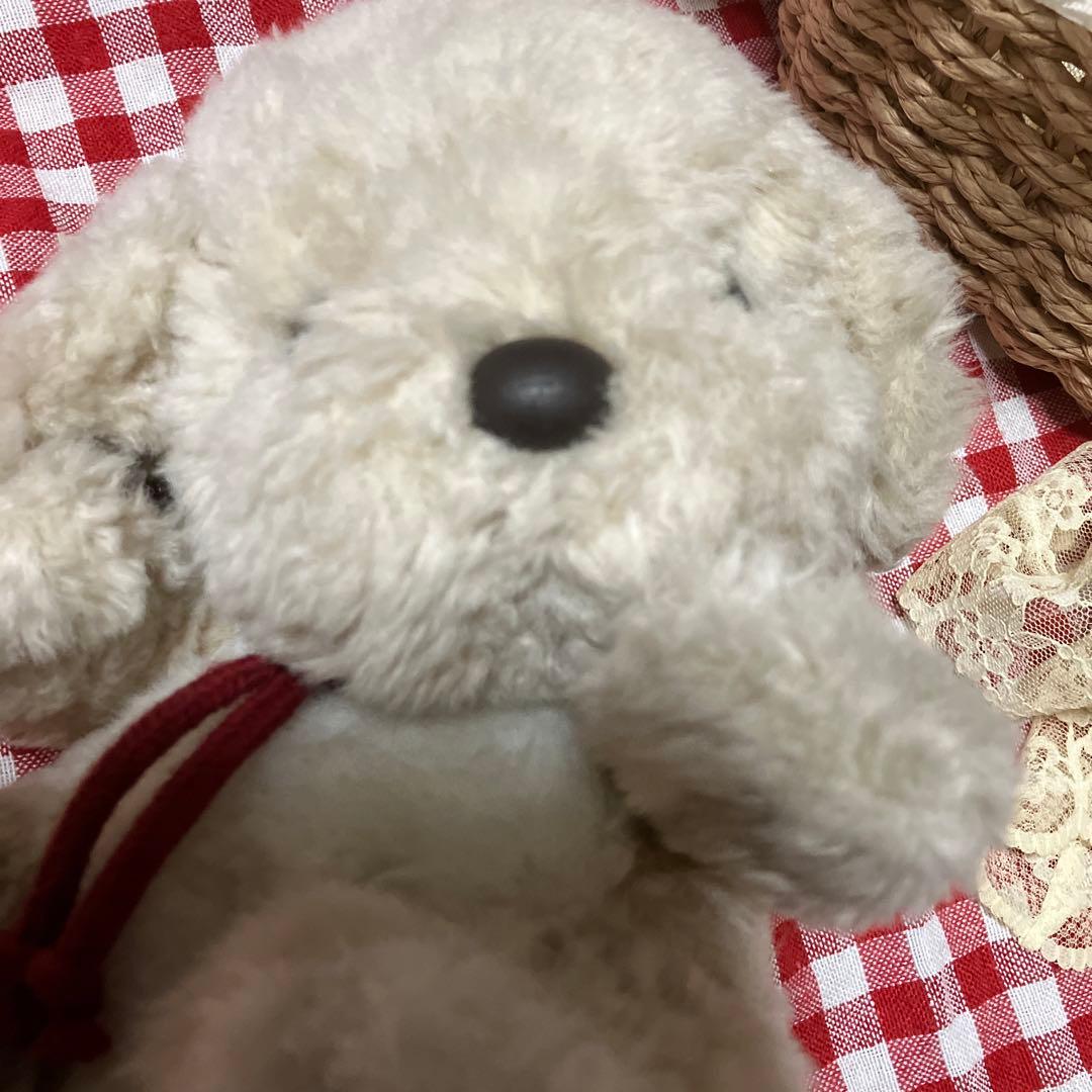 レトロぬいぐるみ　犬　うめ吉ぬいぐるみ　ベージュ　赤ちゃん　クタクタ