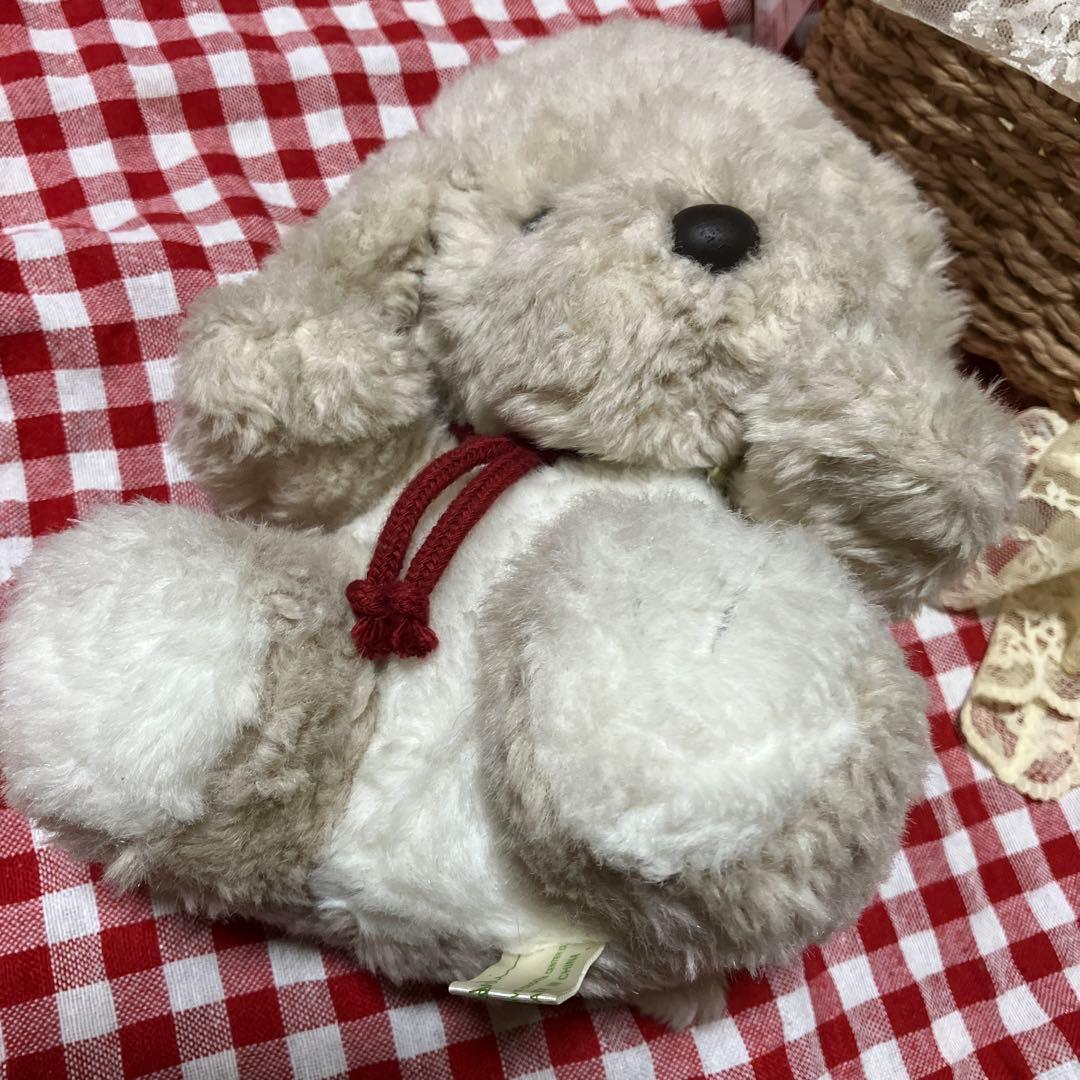レトロぬいぐるみ　犬　うめ吉ぬいぐるみ　ベージュ　赤ちゃん　クタクタ