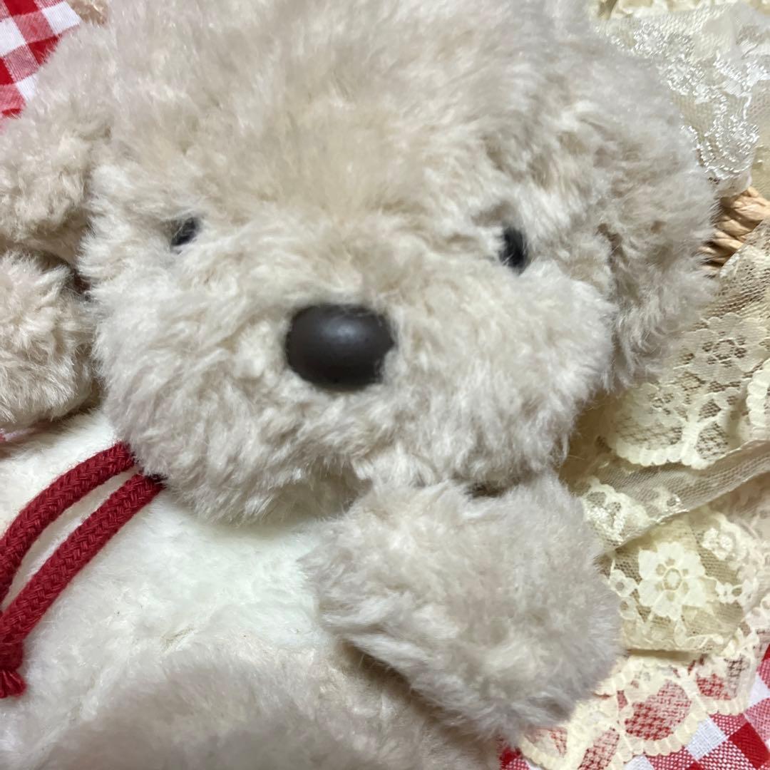 レトロぬいぐるみ　犬　うめ吉ぬいぐるみ　ベージュ　赤ちゃん　クタクタ