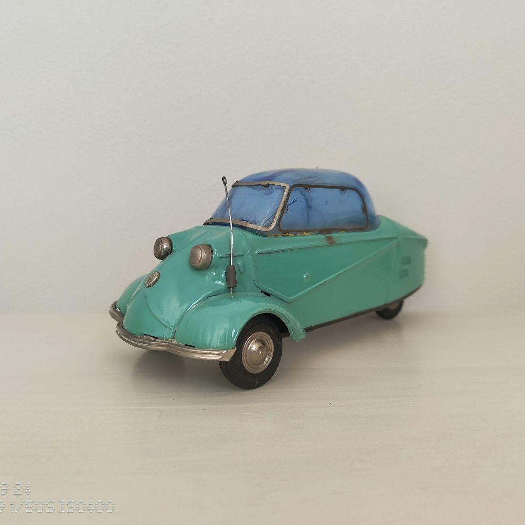 ブリキ　自動車　BANDAI　バンダイ　メッサーシュミット　緑色