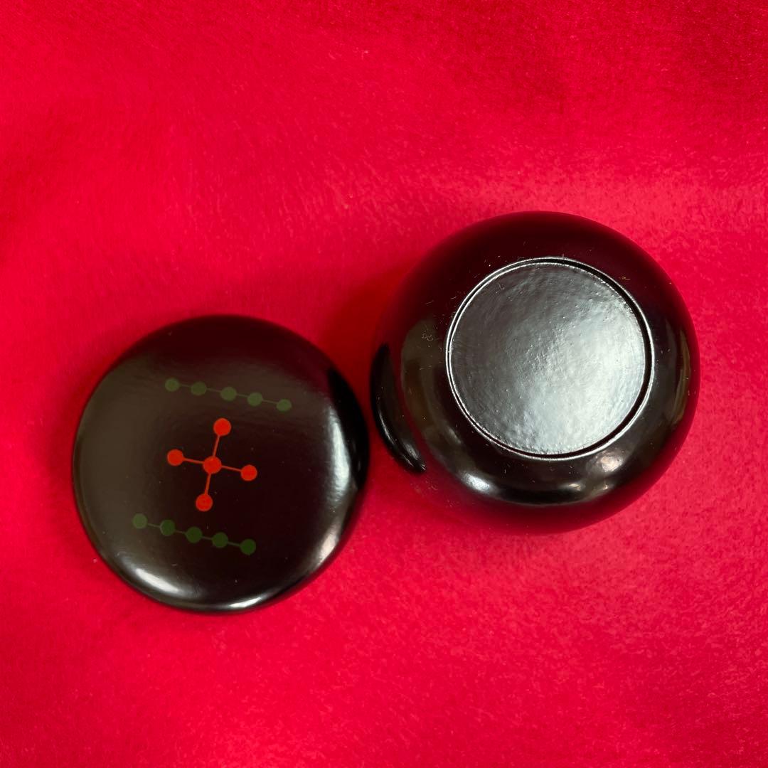 茶道具 木製棗 赤緑模様　圓能斎好　亀蔵棗　一峰作